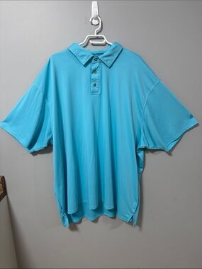 Caribbean Joe Men's Turquoise Blue Polo Shirt